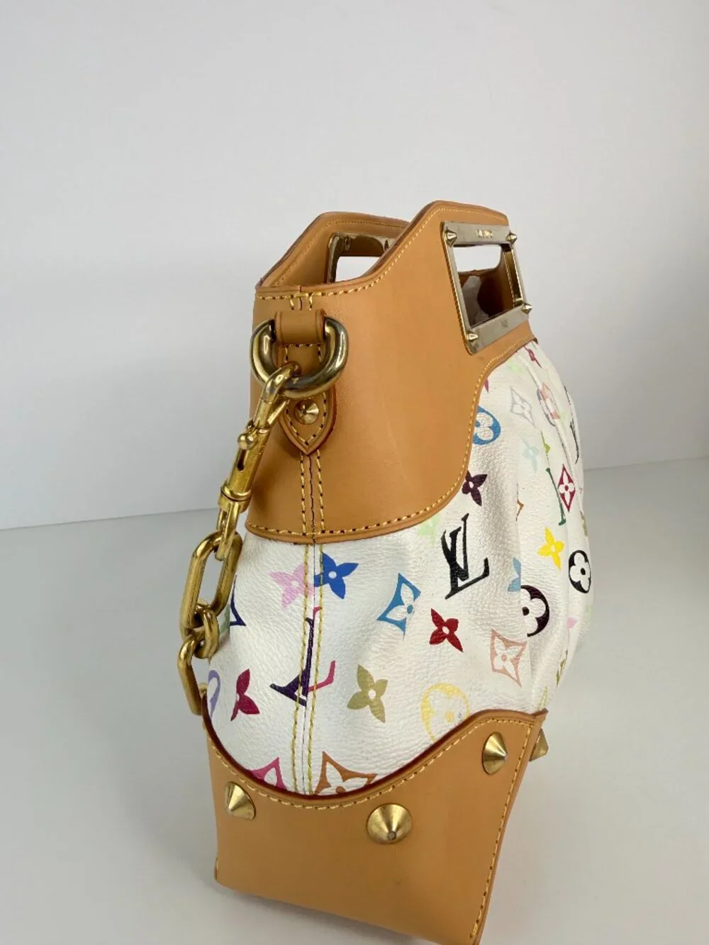 louis vuitton judy handbag monogram multicolor white